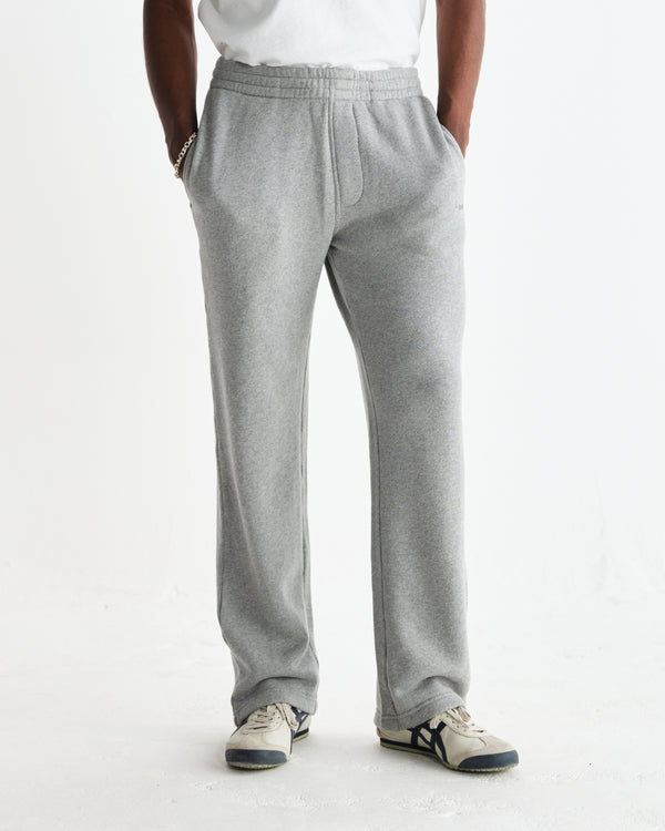 wax london men's Ska - Grey Embroidered Logo Loopback Cotton Joggers