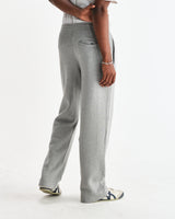 wax london men's Ska - Grey Embroidered Logo Loopback Cotton Joggers