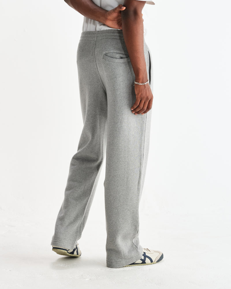 wax london men's Ska - Grey Embroidered Logo Loopback Cotton Joggers