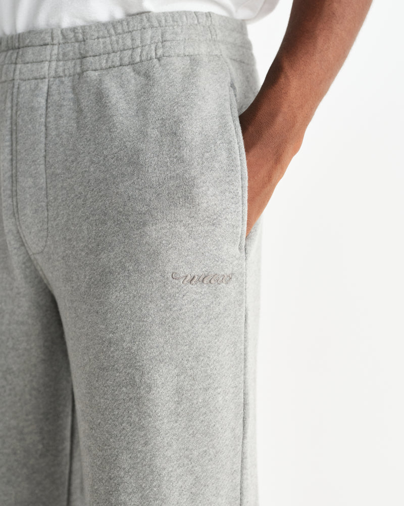 wax london men's Ska - Grey Embroidered Logo Loopback Cotton Joggers