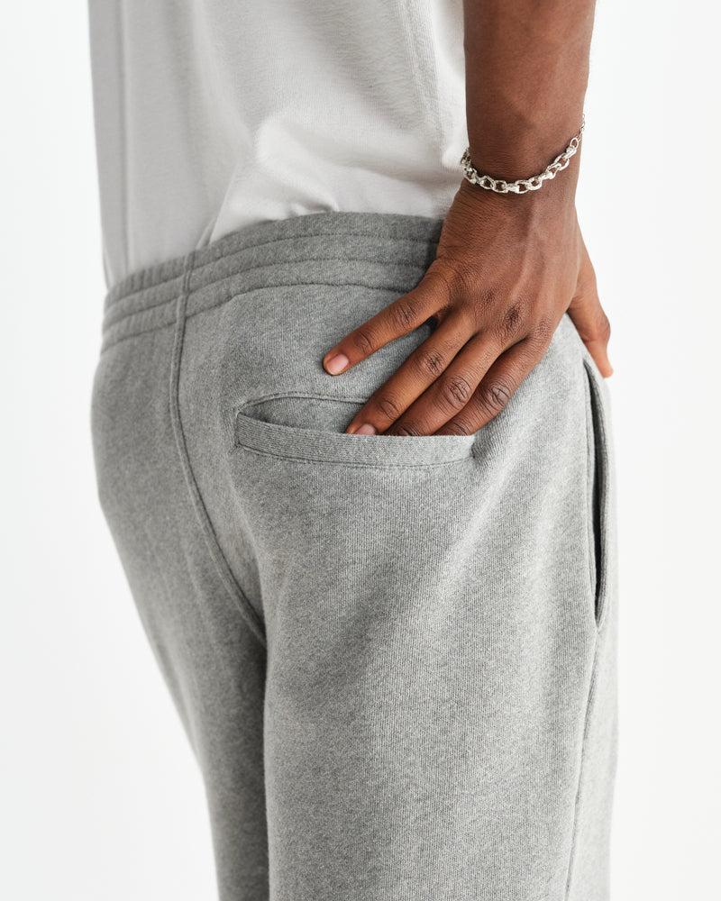 wax london men's Ska - Grey Embroidered Logo Loopback Cotton Joggers