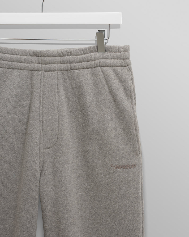 wax london men's Ska - Grey Embroidered Logo Loopback Cotton Joggers
