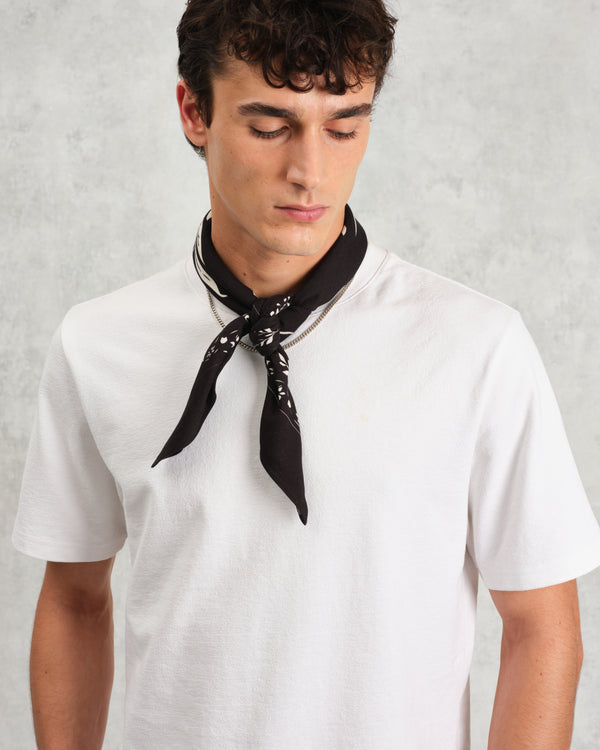 wax london men's Sloane - Black Floral Neck Scarf