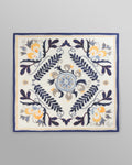 Sloane - Navy And Yellow Floral Tile Neck Scarf