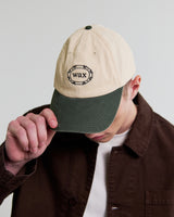 wax london men's Spencer - Ecru And Khaki Cotton Sports Cap