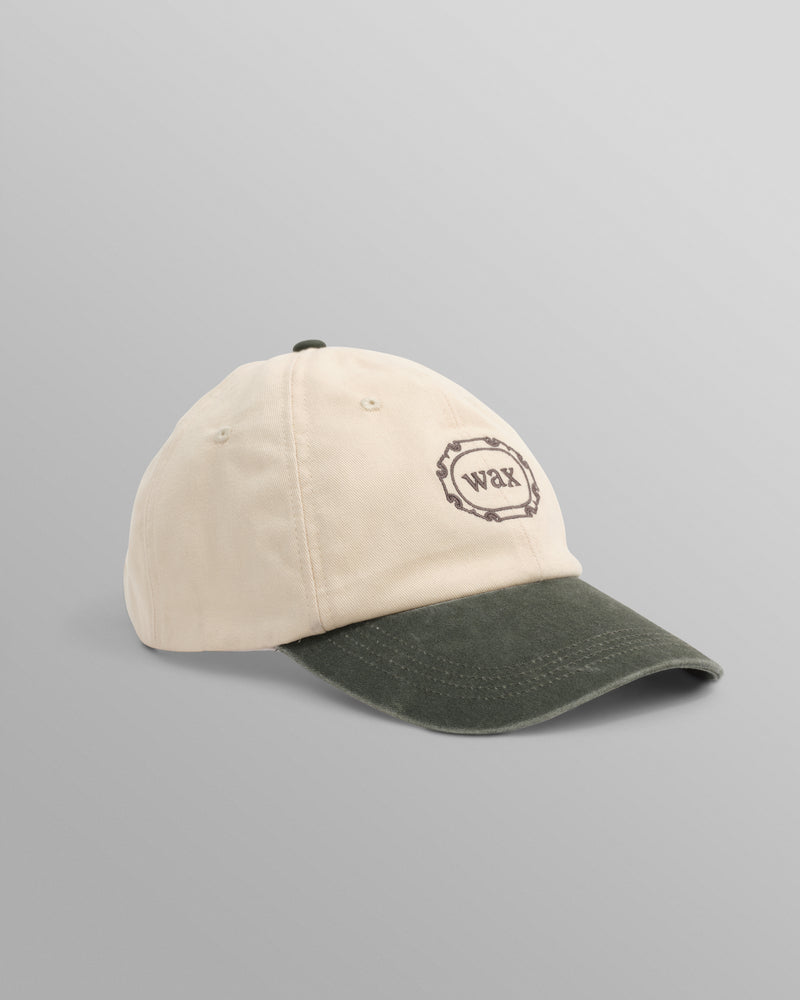 wax london Spencer - Ecru And Khaki Cotton Sports Cap