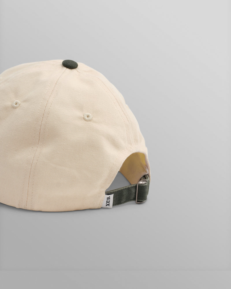 wax london Spencer - Ecru And Khaki Cotton Sports Cap