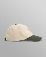 wax london Spencer - Ecru And Khaki Cotton Sports Cap