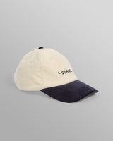 wax london men's Spencer - Ecru And Navy Corduroy Sports Cap