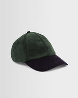 wax london men's Spencer - Green And Navy Corduroy Sports Cap