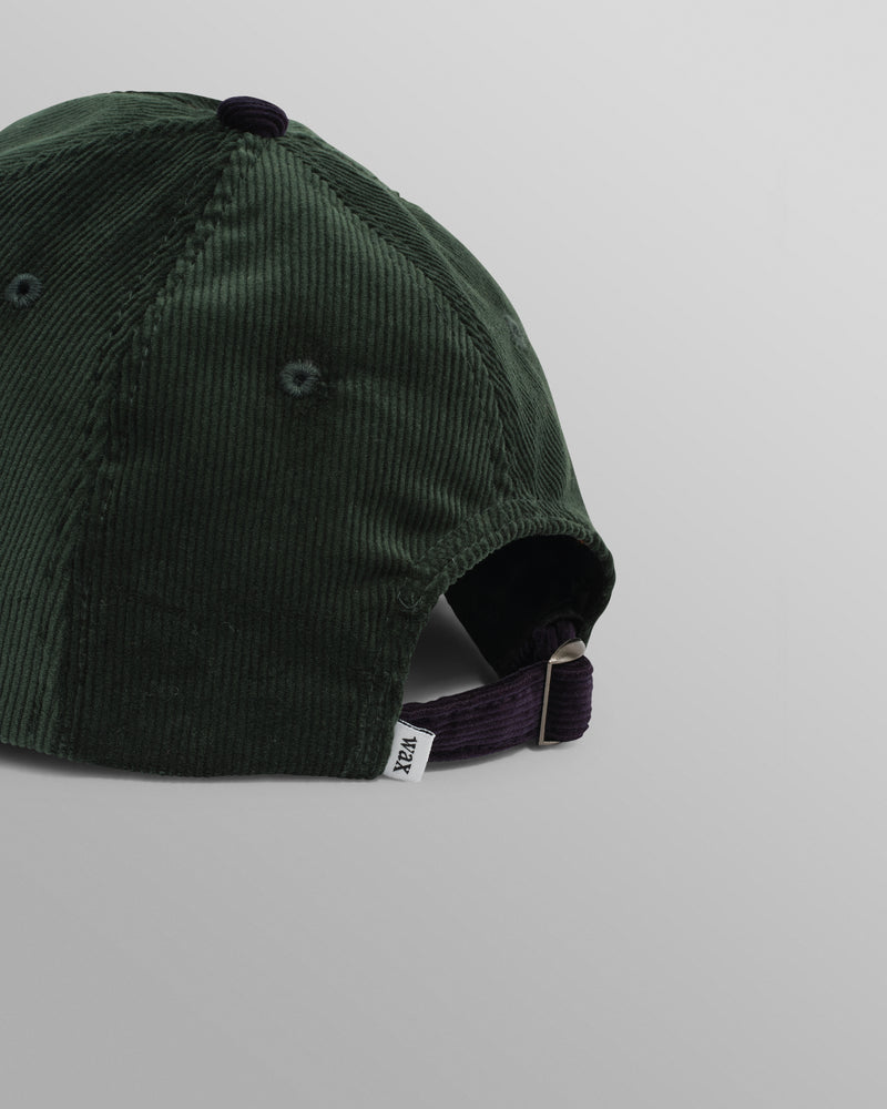 wax london men's Spencer - Green And Navy Corduroy Sports Cap