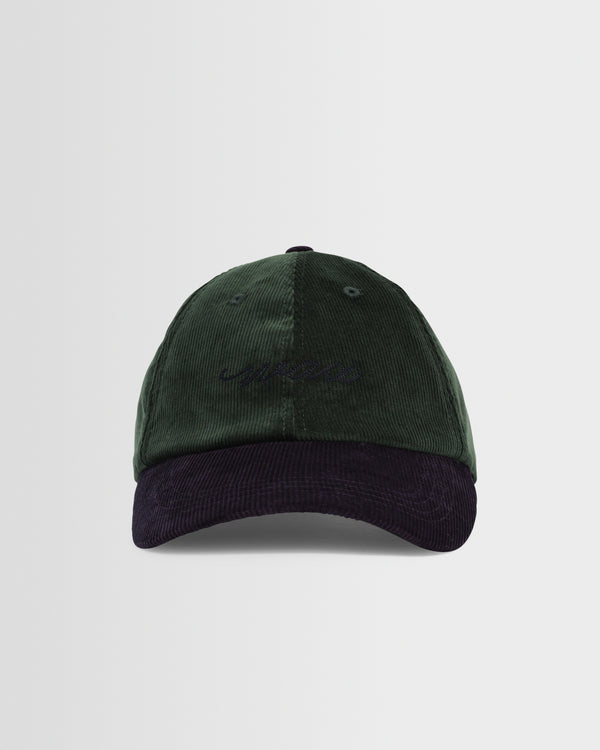 wax london men's Spencer - Green And Navy Corduroy Sports Cap
