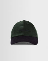 wax london men's Spencer - Green And Navy Corduroy Sports Cap