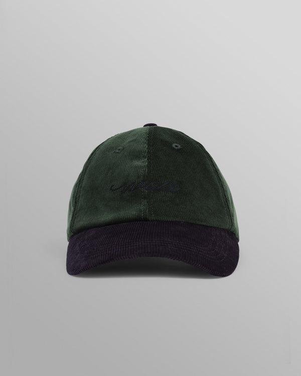 wax london men's Spencer - Green And Navy Corduroy Sports Cap