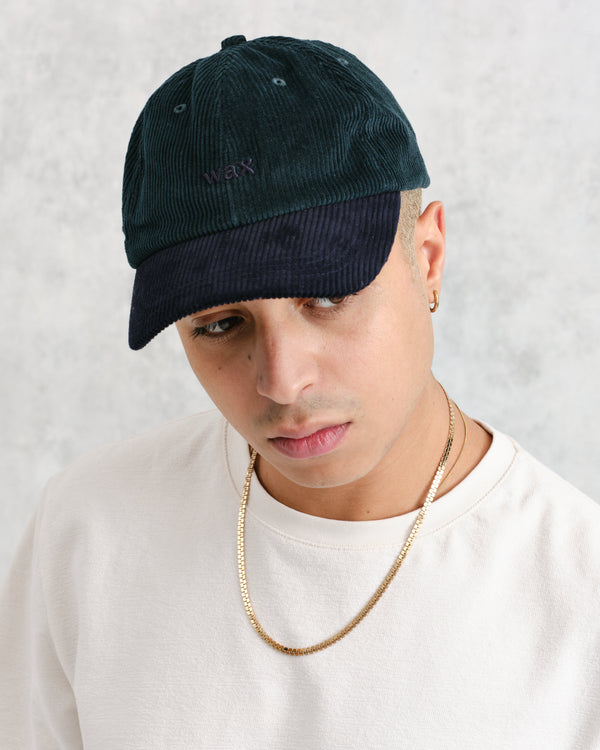 wax london Spencer - Green/Navy Corduroy Sports Cap