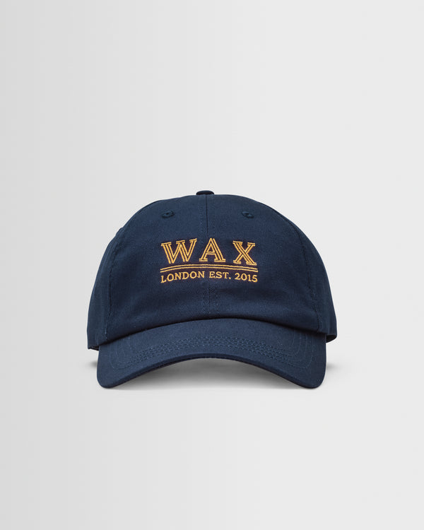 Men's Navy & Yellow Cotton Sports Cap | Wax London