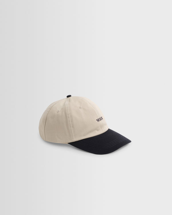 wax london men's Spencer - Stone And Navy Cotton Sports Cap