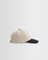 wax london men's Spencer - Stone And Navy Cotton Sports Cap