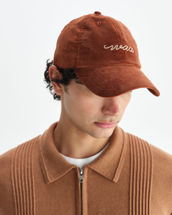 wax london men's Spencer - Tan Corduroy Sports Cap