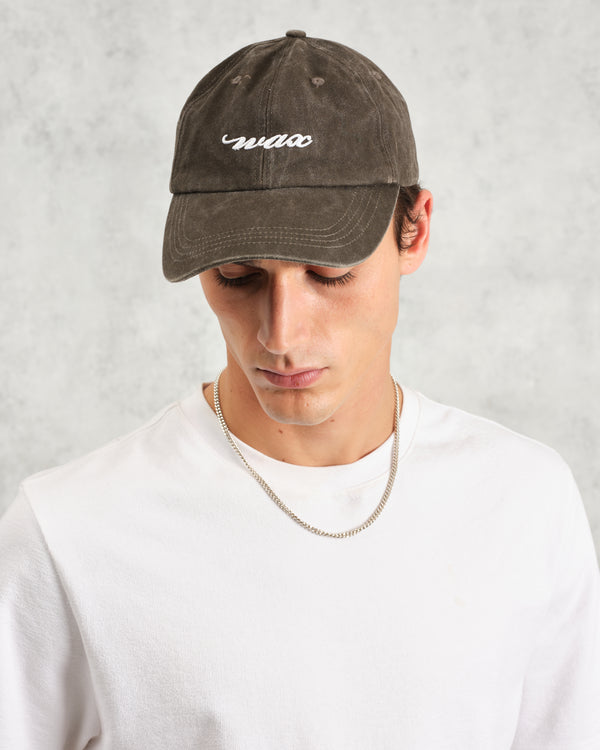 wax london Spencer - Washed Brown Cotton Sports Cap