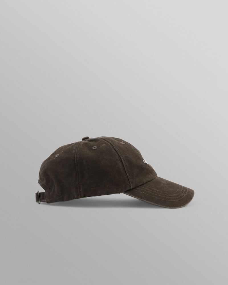 wax london Spencer - Washed Brown Cotton Sports Cap