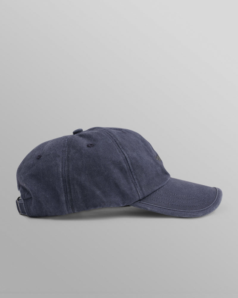 wax london Spencer - Washed Navy Cotton Sports Cap