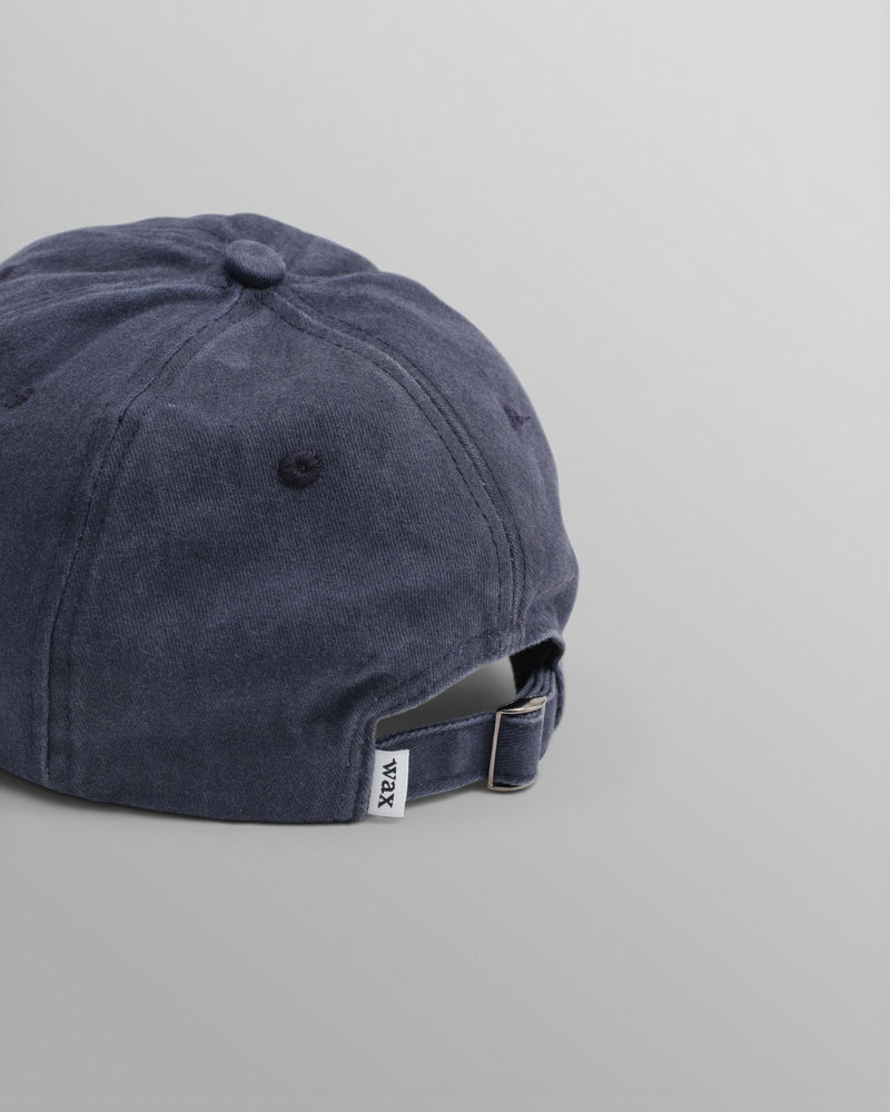 wax london Spencer - Washed Navy Cotton Sports Cap