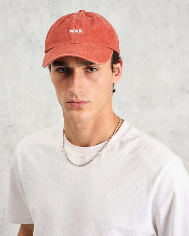 wax london Spencer - Washed Red Cotton Sports Cap