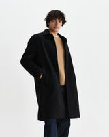 wax london men's Stan - Black Italian Wool-Twill Car Coat