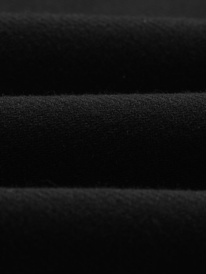 wax london men's Stan - Black Plain Wool Twill Car Coat