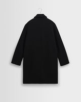 wax london men's Stan - Black Wool-Twill Car Coat