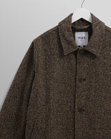 wax london men's Stan - Brown Fleck Tweed Car Coat