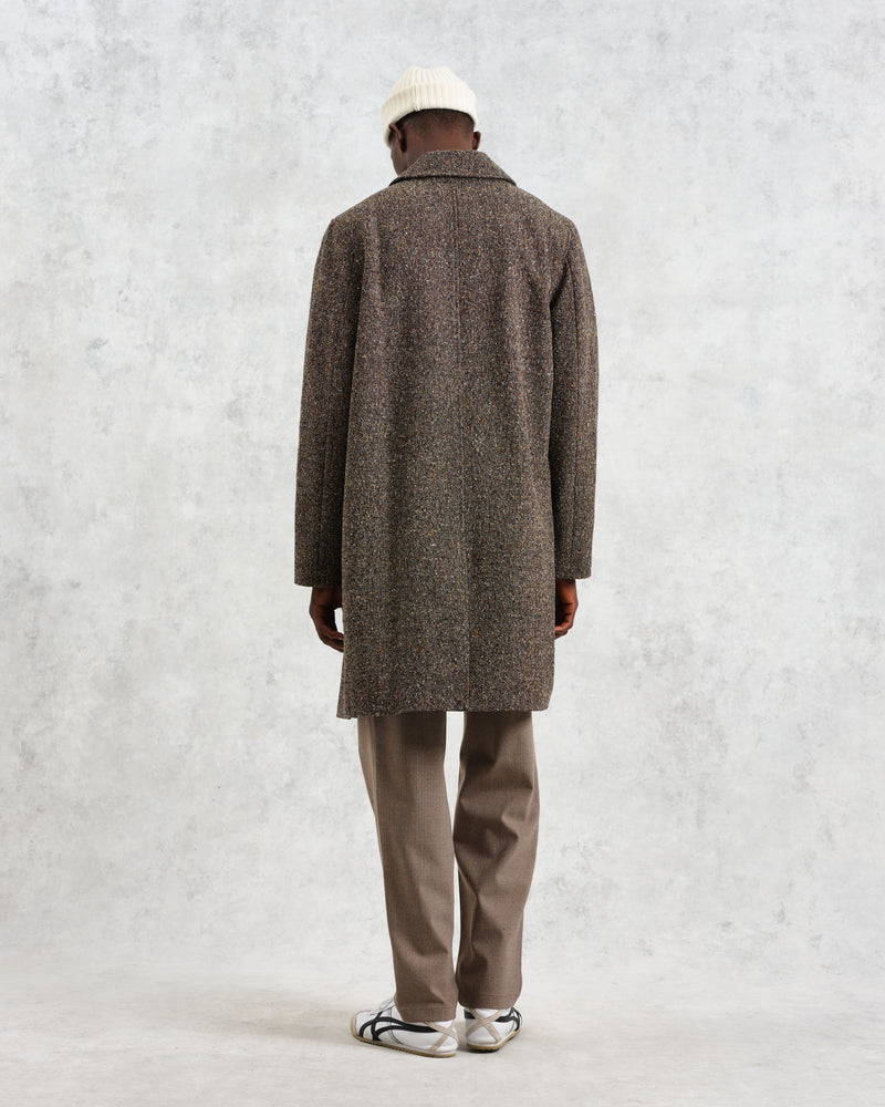 wax london Stan - Brown Fleck Tweed Car Coat