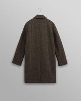 wax london men's Stan - Brown Fleck Tweed Car Coat