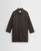 wax london men's Stan - Brown Fleck Tweed Car Coat