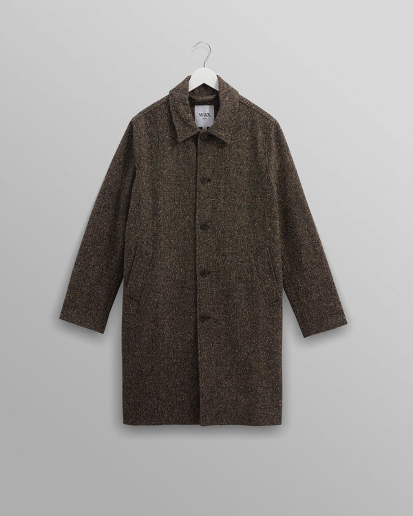 wax london Stan - Brown Fleck Tweed Car Coat