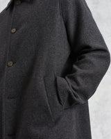 wax london Stan - Charcoal Twill Wool Car Coat