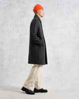 wax london Stan - Charcoal Twill Wool Car Coat