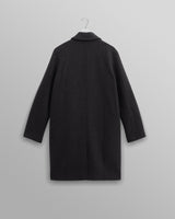 wax london Stan - Charcoal Twill Wool Car Coat