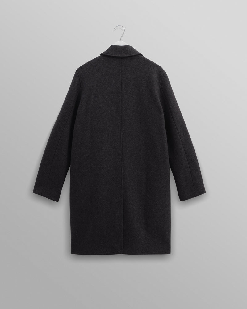 wax london Stan - Charcoal Twill Wool Car Coat