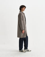wax london men's Stan - Natural Houndstooth Check Italian Wool Car Coat