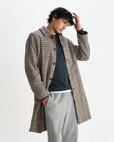 wax london men's Stan - Natural Houndstooth Check Wool Car Coat