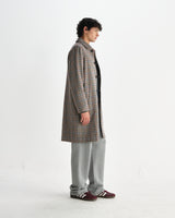 wax london men's Stan - Natural Houndstooth Check Wool Car Coat