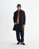 wax london men's Stan - Navy And Grey Puppytooth Check Wool Car Coat
