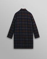 wax london Stan - Navy Check Wool Car Coat