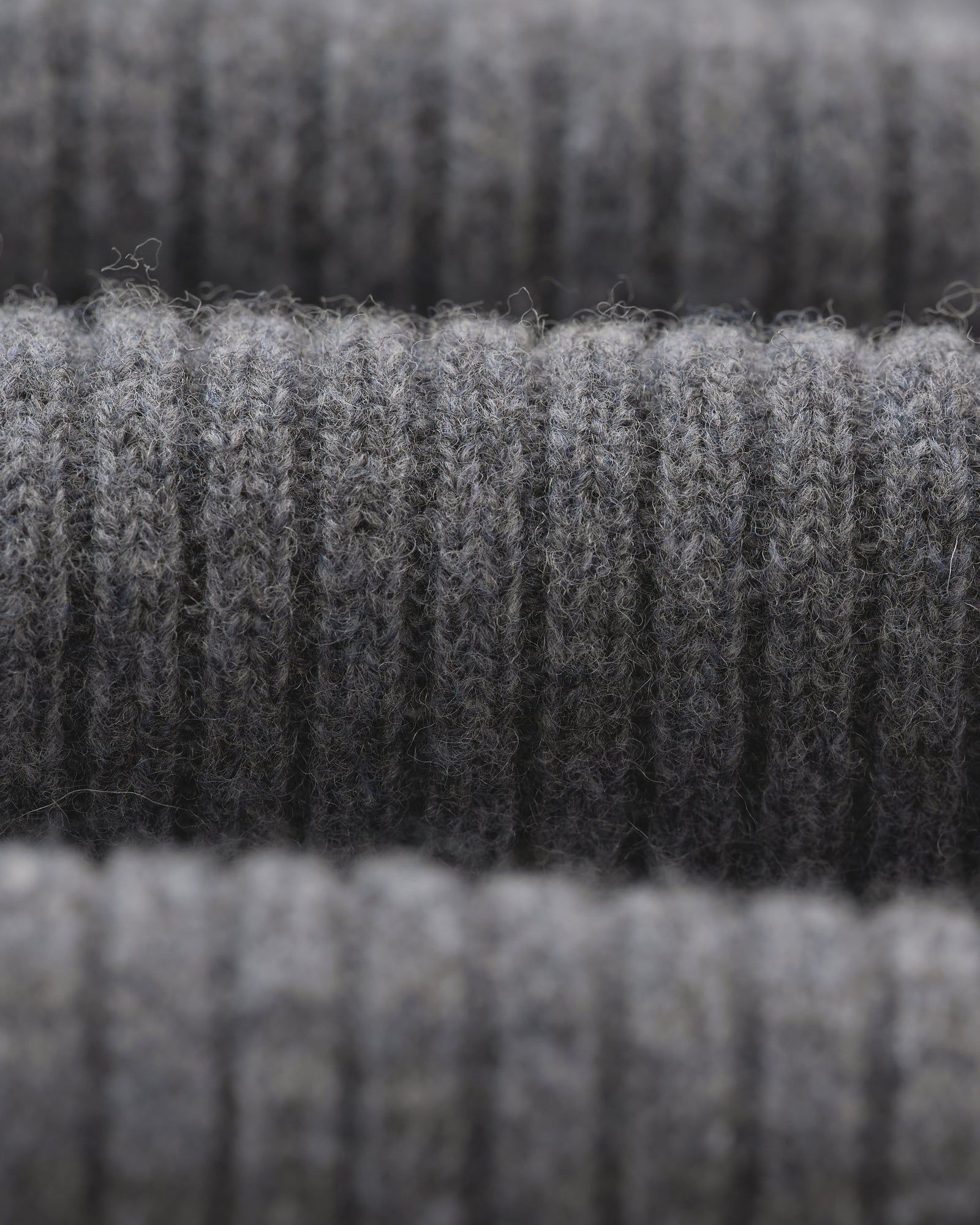 Men's Grey Rib-Knit Wool Jumper Wax London