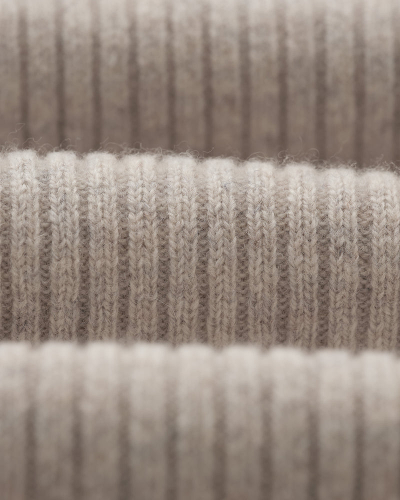 wax london Stanley - Oatmeal Rib-Knit Wool Jumper