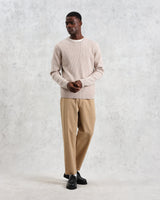 wax london Stanley - Oatmeal Rib-Knit Wool Jumper