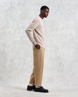 wax london Stanley - Oatmeal Rib-Knit Wool Jumper