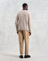 wax london Stanley - Oatmeal Rib-Knit Wool Jumper